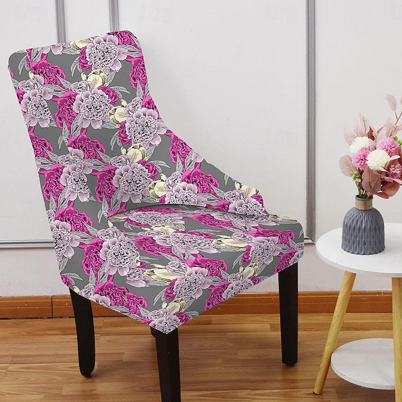 Stretch Wingback Chair Cover Slipcover Floral Printed,Reusable Arm Chair Protector Cover for Dining Room Banquet Home Decor Spandex Fabric Machine Washable Hand Washable 11