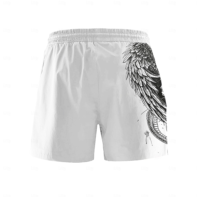 Men's Skull Eagle Snake Swim Trunks Swim Shorts Board Shorts Mid Waist Punk & Gothic Vacation Party Holiday Drawstring with Mesh lining Elastic Waist Designer Clothing Apparel3