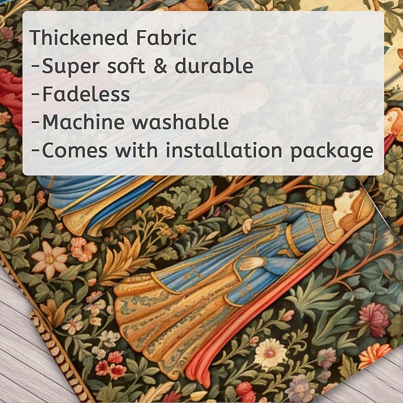 Medieval Tapestry Middle Age Tapestry Garden Noble Women Large Tapestry Wall Painting Decoration Photo Hanging Bed Curtain Home Bedroom Living Room Decoration 9