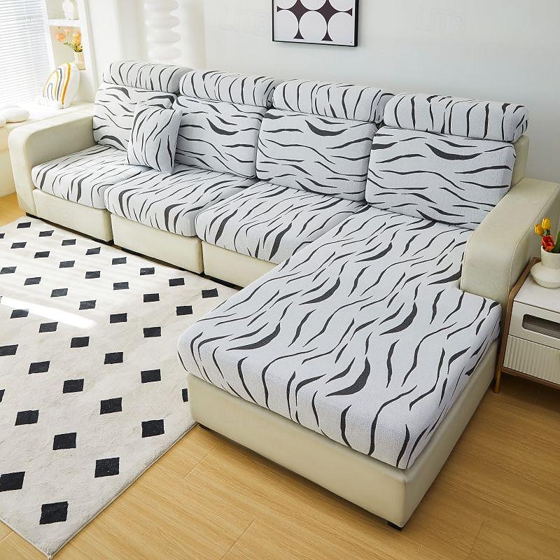 Magic Sofa Cover Stretch Velvet Sofa Seat Couch Cushion Slipcovers, Anti-Slip Furniture Protector for Sectional 1/2/3/4 Seat Cover,L Shape Sofa Covers, Chaise Lounge Sofa Slipcover 19