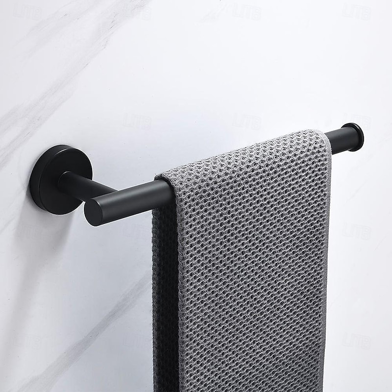 Matte Black Towel Rail Durable Wall Mounted Towel Rack Towel Bar Modern Stainless Steel for Bathroom Kithchen