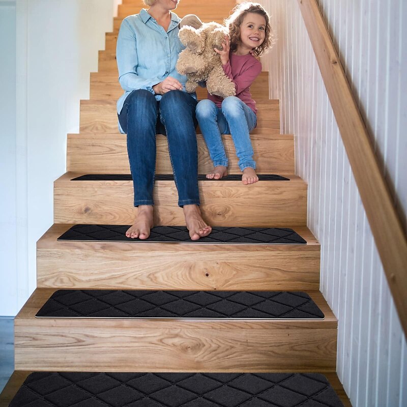 Stair Treads for Wooden Steps - 8x30in Carpet Stairs Runner Indoor Non-Slip Stair Mats for Kids Elders and Pets4