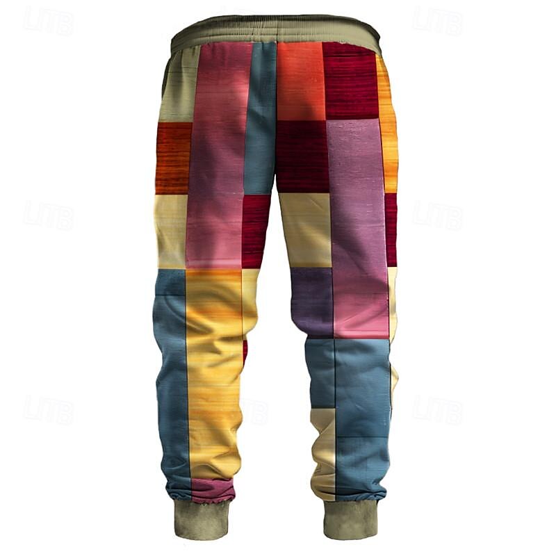 Color Block Men's Casual 3D Printed Sweatpants Elastic Waist Drawstring Jogger Pant Outdoor Street Style Daily Wear S TO 3XL2