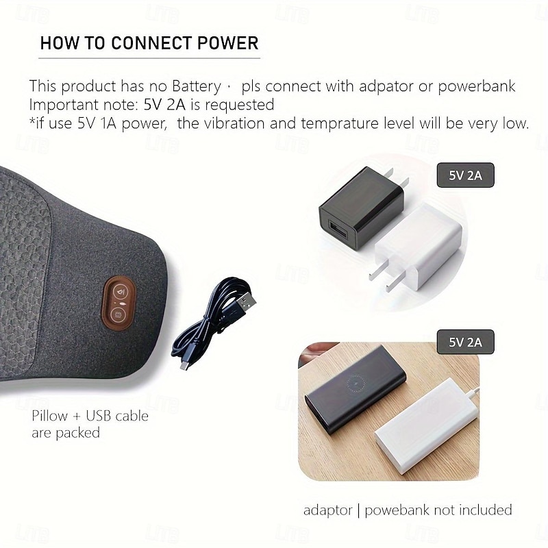 Lumbar Massage Pillow Hot Compress Vibration Static Traction Great Birthday Gift For Men Women Caudal Decompression Sleeping Pad Caudal Decompression Lumbar Support4