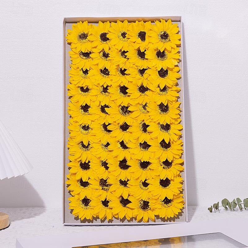 Women's Day Gifts 9 Pcs Sunflower Head Soap Flower Soap Flower Sunflower with Base Simulation Flower Vietnam Valentine's Day Mother's Day Gifts for MoM3