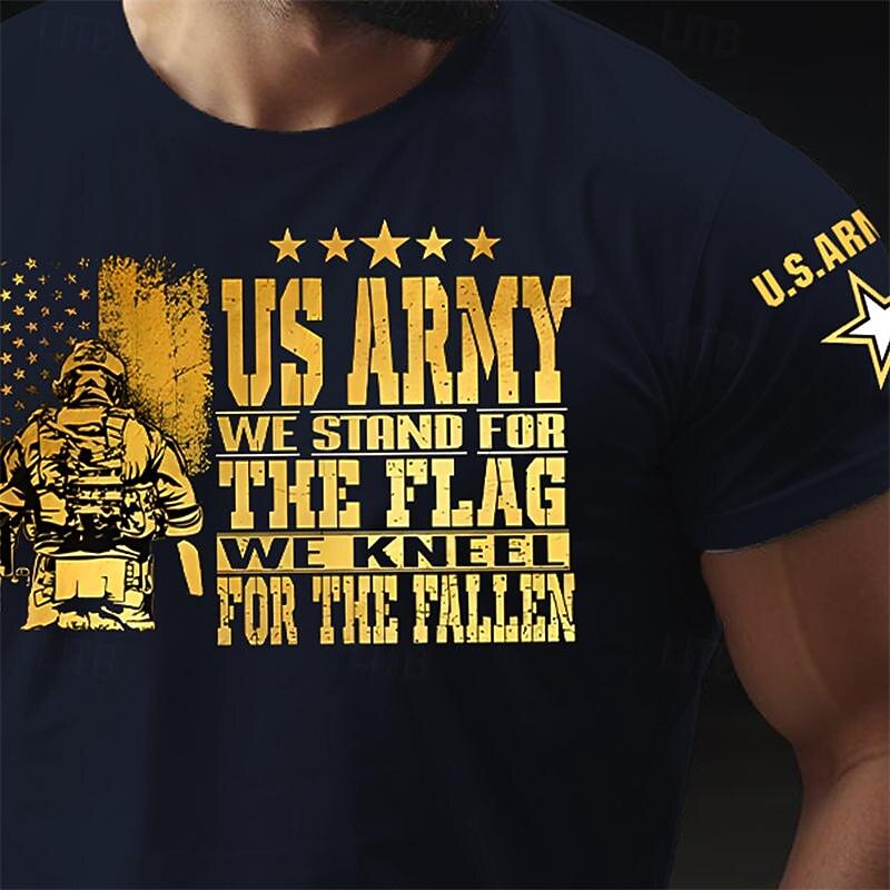 Patriotic T Shirts For Men American Flag T Shirt Tee Top Cotton Short Sleeve Graphic Shirt Black Army Green Dark Blue Comfortable Tee Sports Outdoor Holiday Fashion Designer Clothing3