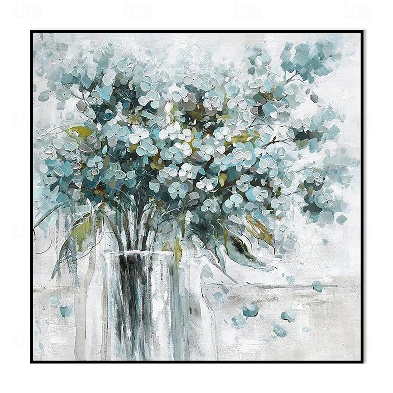 Handmade Oil Painting Canvas Wall Art Decoration Modern Little Fresh Style Flowers Plants Dining Room Square for Home Decor Rolled Frameless Unstretched Painting4