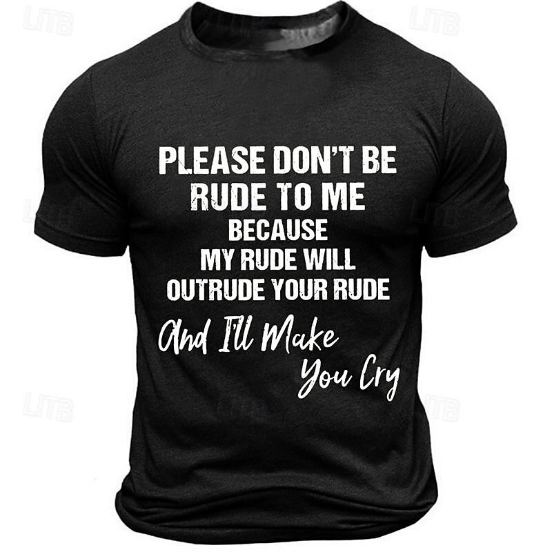 Men's Slogan T Shirt Tee Top Cotton Short Sleeve Graphic Shirt Black Dark Blue Dark Gray Comfortable Tee Sports Outdoor Holiday Fashion Designer Clothing2