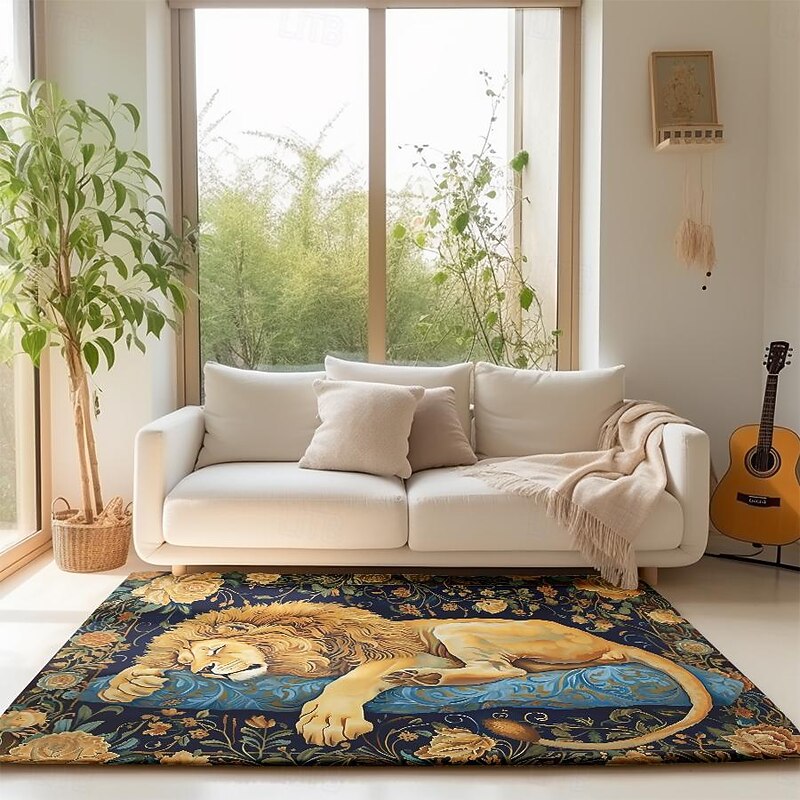 Sleeping Lion Area Rug Kitchen Mat Non-Slip Oil Proof Floor Mat Livingroom Rug Indoor Outdoor Mat Bedroom Decor Bathroom Mat Entrance Rug Door Mat2