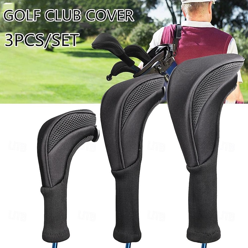 3pcs Golf Club Cover Golf Fan Product Golf Club Cover Driver For Protection Cover Long Neck Anti-friction Club For Head Golf Club Headcover Driver Wood Set Golf Club Covers For Woods And Hybrids Golf
