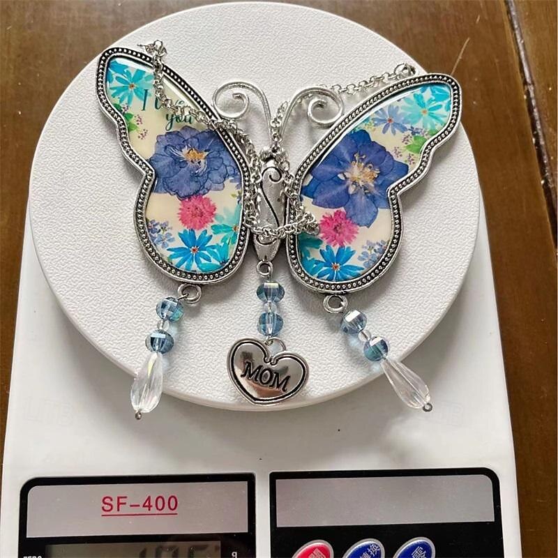 Mother's Day Gift Metal Butterfly Wind Chime Decoration Handmade Garden Pendant Pendant Grandmother's Birthday Gift4