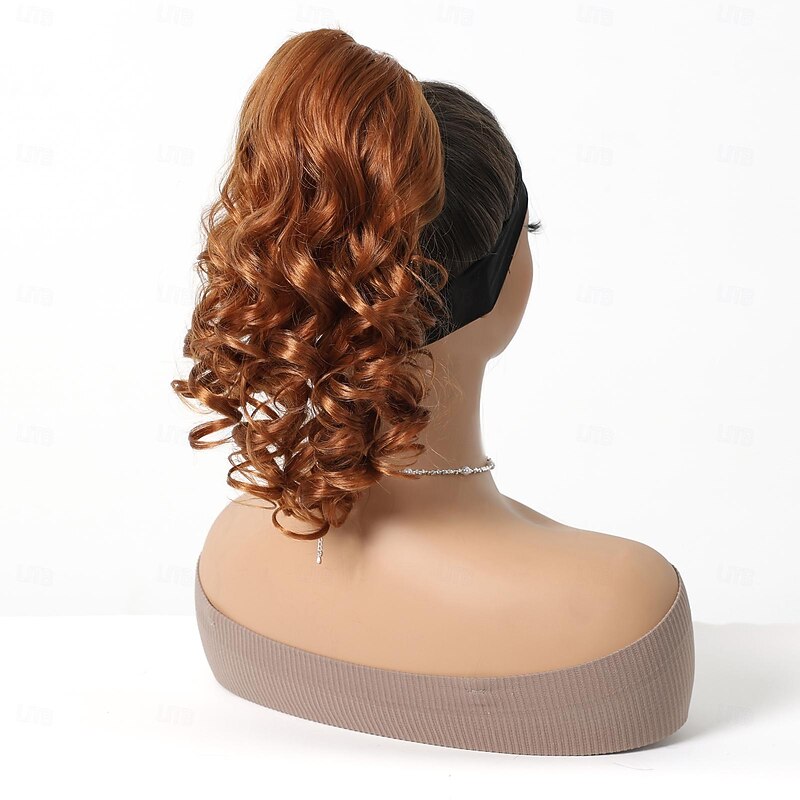 Drawstring Ponytails Women / Classic / Easy dressing Synthetic Hair Hair Piece Hair Extension Curly / Loose Curl 16 inch Valentine's Day / Party Evening / Party / Evening3