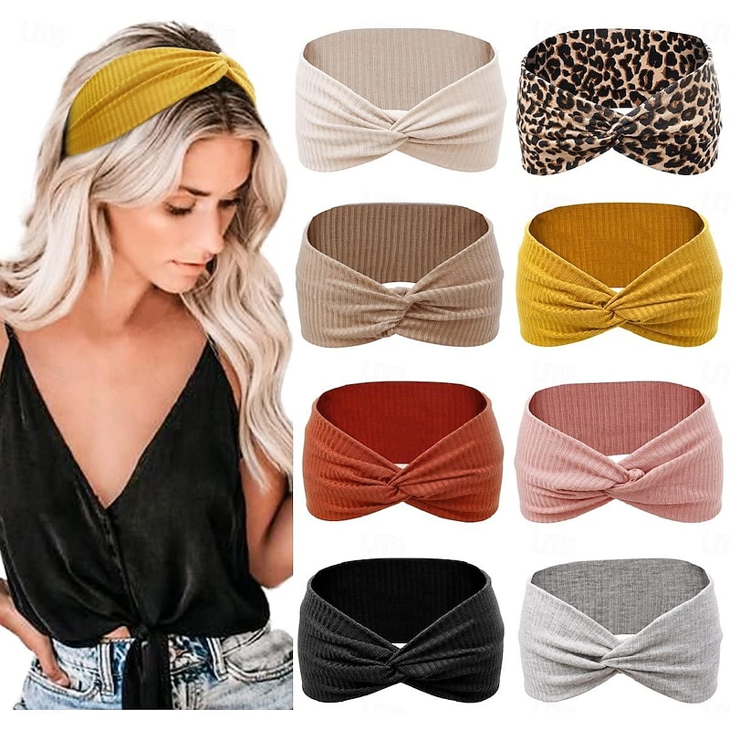 Headbands for Women Non Slip for Short Hair. Yoga Workout Running Sport Elastic Hair Bands for Women's Hair Twist Turban Hair Wrap for Girls