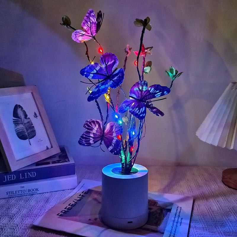 Women's Day Gifts LED Butterfly Night Light Wealth Fruit Red Fruit Atmosphere Light Room Green Plants Artificial Flowers Tulip Simulation Flower Decoration  Mother's Day Gifts for MoM