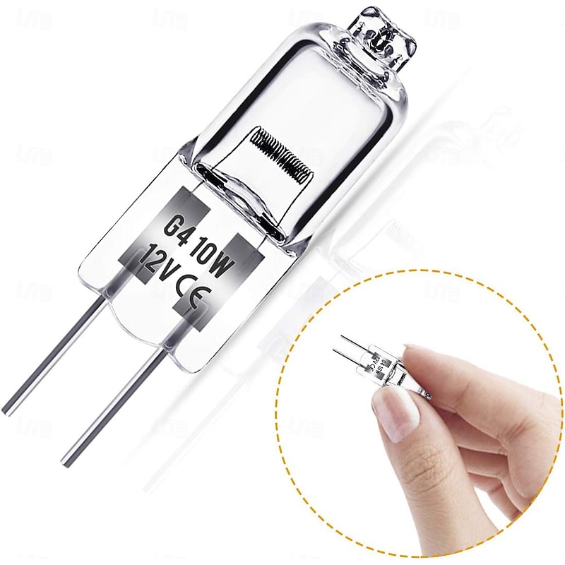 10PCS G4 10W Halogen Bulb 12V Kitchen Hood Bulb Warm White 3000K for Bedroom Bathroom Cabinet Living and Dining Room Energy Efficiency3