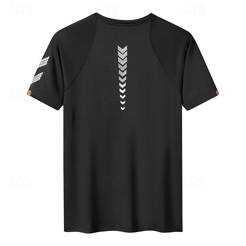 Men's T shirt Tee Gym Shirt Sports T-Shirt Crew Neck Short Sleeve Sports & Outdoor Vacation Casual Daily Gym Quick dry Breathable Plain Black White Activewear Fashion Basic2