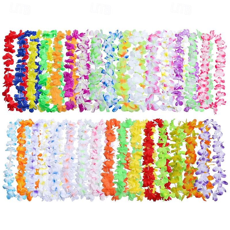 Party 50PCS Hawaiian Colorful Flower wreath Combination Christmas Family Gathering Summer Beach Travel New2