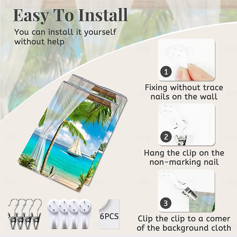 Beach Theme Hanging Tapestry Wall Art Large Tapestry Mural Decor Photograph Backdrop Blanket Curtain Home Bedroom Living Room Decoration 13