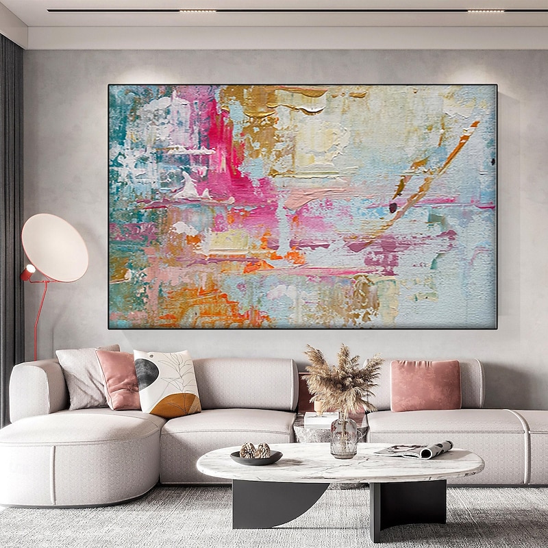 Vibrant Painting hand painted Abstract Painting pink Painting Canvas Painting Handmade Painting Large pattle knife  Oil Painting Home Decor Wall Art painting4