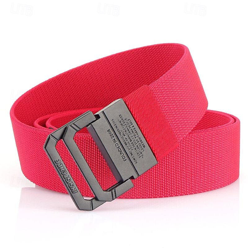 Men's Double-ring Buckle Belt Waist Belt Black Red Alloy Durable Adjustable Plain Outdoor Daily2