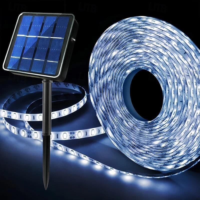 1pc Solar Outdoor Strip Light 5M-300Leds Solar Waterproof Strip Light for Outdoor Courtyard Fences Garden Decoration Tree Lights