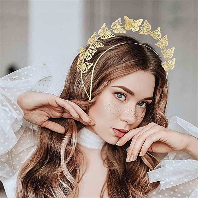 Bride's Halo Hairband Exotic Charm Goddess Rhinestone Crown Butterfly Moon And Star Headwear3