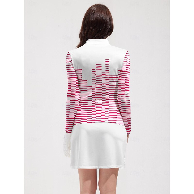 Women's Golf Polo Shirt Violet Black Pink Long Sleeve Sun Protection Top Fall Winter Ladies Golf Attire Clothes Outfits Wear Apparel2