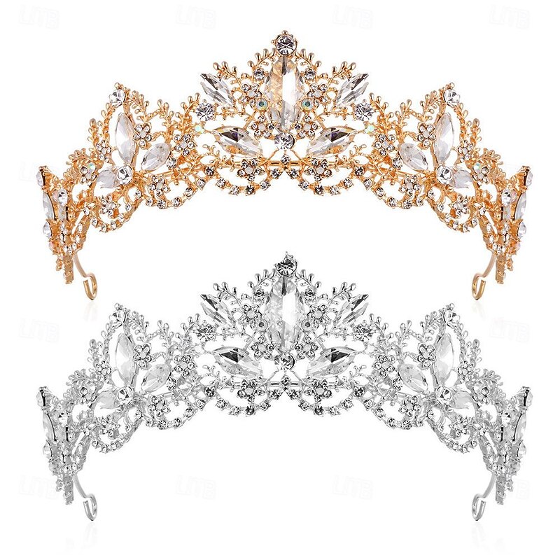 New High end Luxury Crystal Bridal Headwear Alloy Crown Wedding Hair Accessories Banquet Party Pan Hair Crown