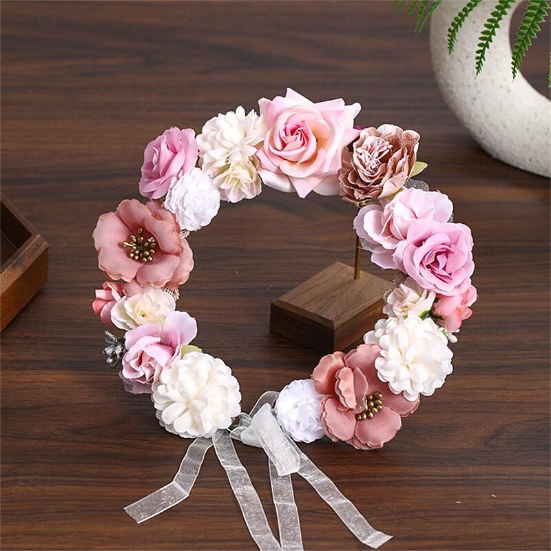 Bride Wreath Bridesmaid Flower Headband Hair Hoop Forest Style Wedding Dress Accessories Korean Seaside Photography Hair Accessories