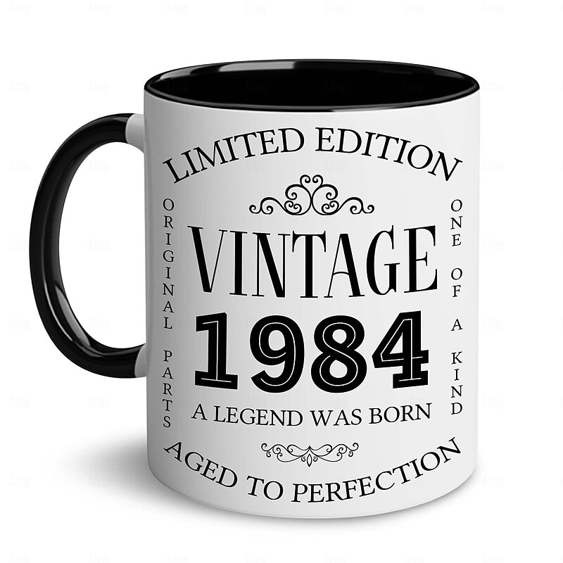 1pc Birthday Mugs Gifts For Men and Women Ceramic 1984 Coffee Mugs 40th Birthday Gift Ideas 40 Year Old Birthday Gifts for Mom Dad Family Birthday Valentine Christmas2
