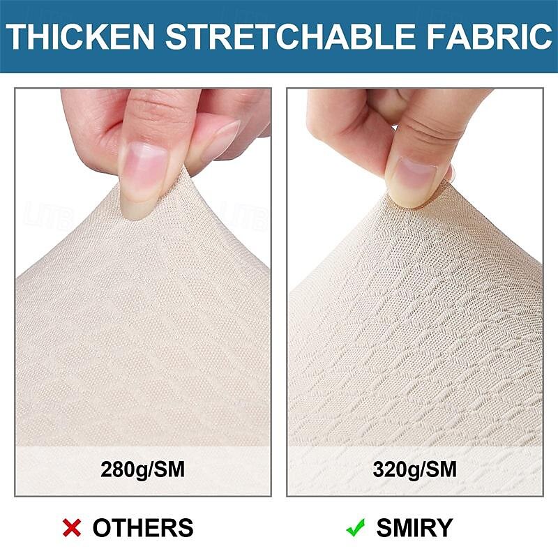 2 Pcs Smiry Waterproof Seat Covers for Dining Room Chairs Set of 4 Stretch Jacquard Removable Washable Chair Seat Slipcovers Protector No Rear Covers4