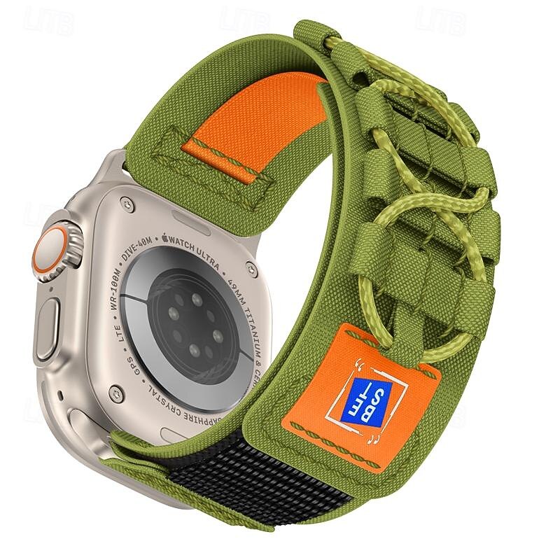 Sport Band Compatible with Apple Watch band 38mm 40mm 41mm 42mm 44mm 45mm 49mm Multilayer Elastic Rugged Nylon Strap Replacement Wristband for iwatch Ultra 2 Series 9 8 7 SE 6 5 4 3 2 12