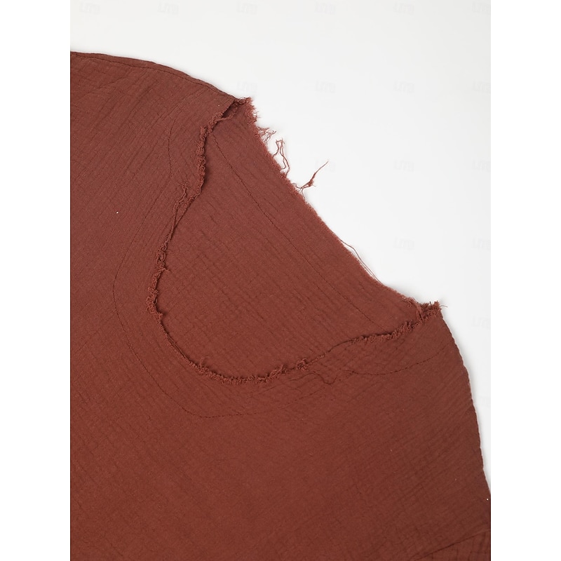 Men's Linen Shirt Summer Shirt Beach Wear Casual Shirt Plain Vacation Curise White Blue Brown Khaki Long Sleeve V Neck Spring & Summer Clothing Apparel3