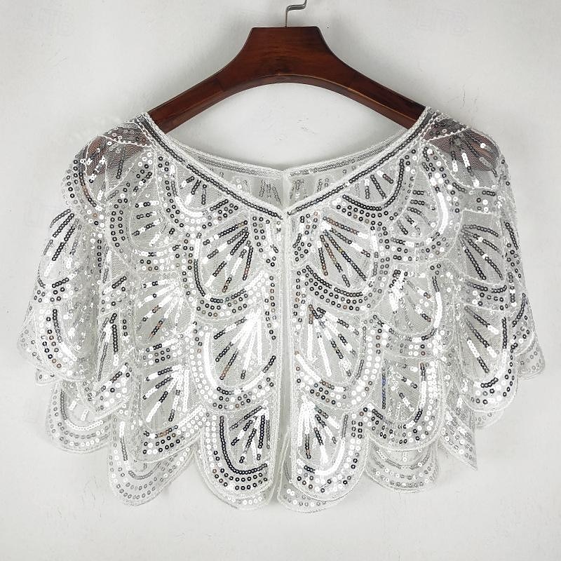 Retro Vintage Roaring 20s 1920s Party Costume Shawls The Great Gatsby Charleston Wedding Guest Sequins Fancy Dress Women's Christmas Carnival New Year Event / Party Wedding Reception Bachelorette4