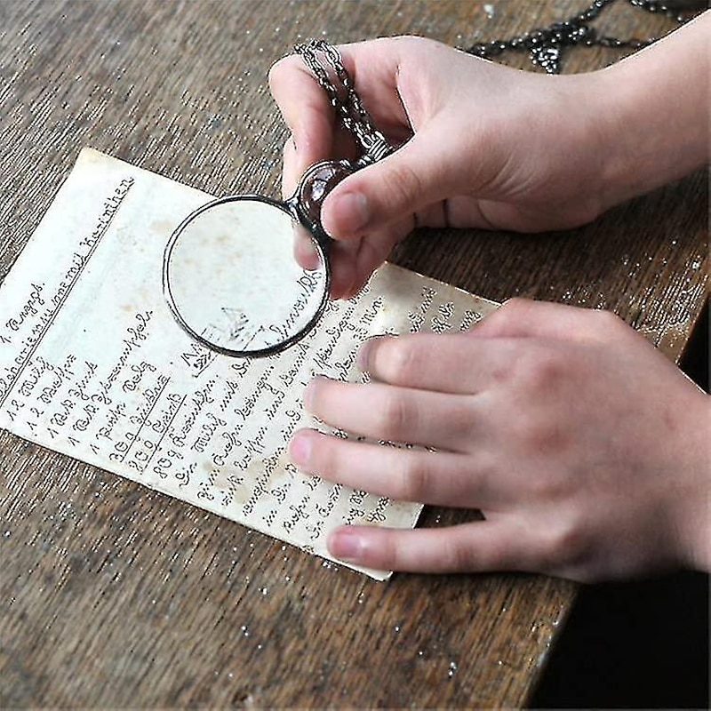 Rondom Magnifying Glass Necklace Gift Reading Magnifying Glass Pendant Necklace For Elderly Magnifying Lens For Books Newspapers Reading Jewelry2