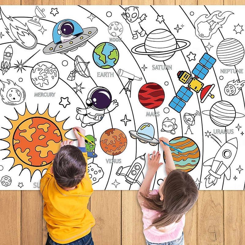 Giant Coloring Poster For Classroom Wall - Birthday Activity Poster/Table Cover, Perfect For School Parties, Birthday Party And Special Events Decoration