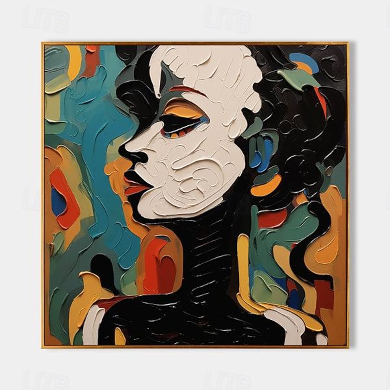 Hand painted Abstract Human Face Palette painting handmade Canvas Art Beautiful Abstract Woman Palette knife painting Wall Art Woman Texture Oil Painting
