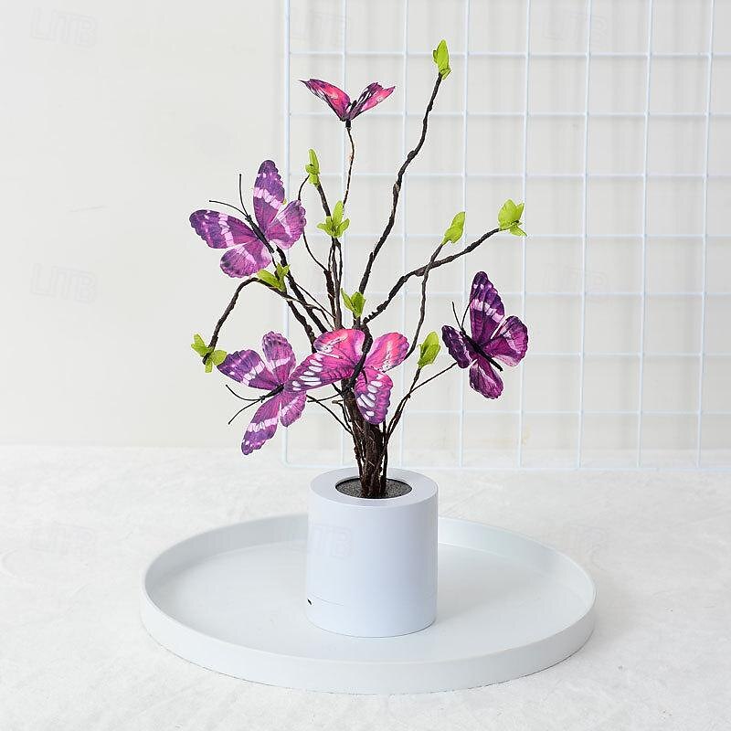 Women's Day Gifts LED Butterfly Night Light Wealth Fruit Red Fruit Atmosphere Light Room Green Plants Artificial Flowers Tulip Simulation Flower Decoration  Mother's Day Gifts for MoM4