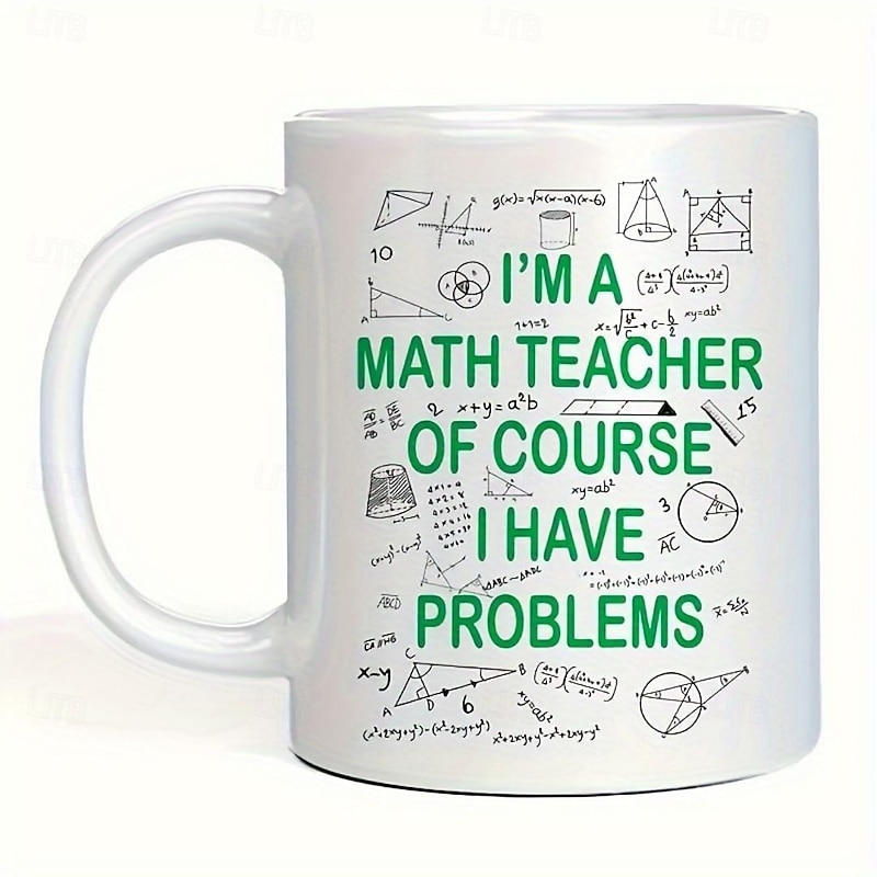 1pc Math Teacher Coffee Mug Ceramic Coffee Cups Water Cups Summer Winter Drinkware Birthday Gifts Holiday Gifts New Year Gifts Valentine's Day Gifts3