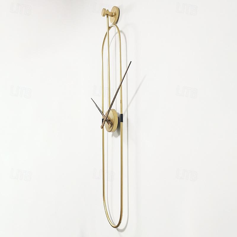 Wall Clocks Living Room Oval Wall Clock Large Metal Walnut Dial Home Decor Silent Non Ticking Lightweight Clocks Bedroom Study Office Decorations 20 * 80 cm3