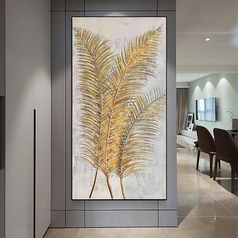Golden Leaves Contemporary Art hand painted Abstract Oversized Extra painting Large Knife Palette Painting Hand Painted Thick Texture Modern painting Wall Art painting for living room bedroom artwork2