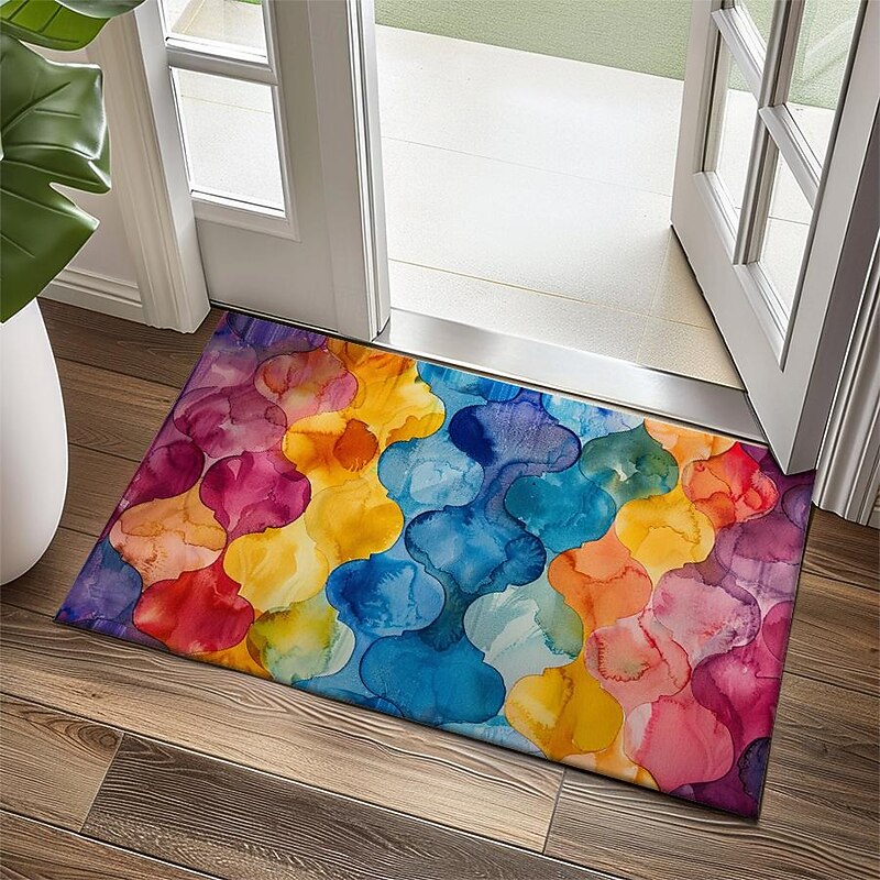 Rainbow Painting Doormat Floor Mats Washable Rugs Kitchen Mat Non-Slip Oil Proof Rug Indoor Outdoor Mat Bedroom Decor Bathroom Mat Entrance Rug2