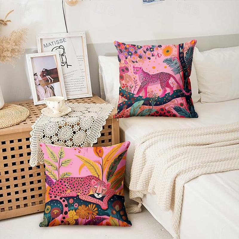 Leopard Pattern Green 1PC Throw Pillow Covers Multiple Size Coastal Outdoor Decorative Pillows Soft Velvet Cushion Cases for Couch Sofa Bed Home Decor3