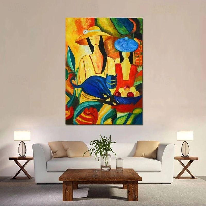 Handmade Oil Painting Canvas Wall Art Decoration Picasso Style Abstract Girl for Home Decor Rolled Frameless Unstretched Painting4
