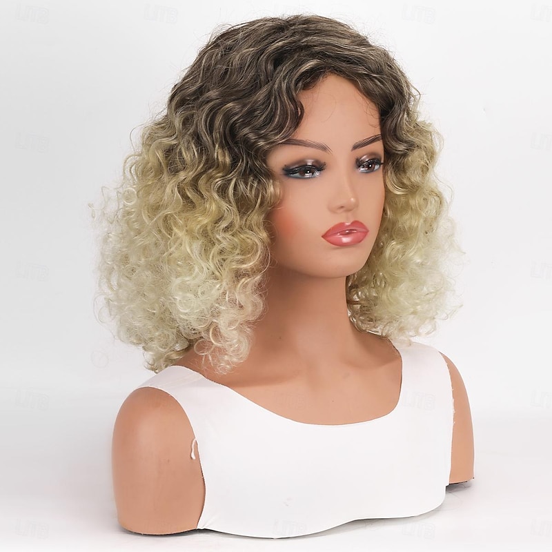 Blonde Wigs for Women Blonde Kinky Curly Wig Afro American Wigs Soft Synthetic Wig for Fashion Women Ombre Wigs4