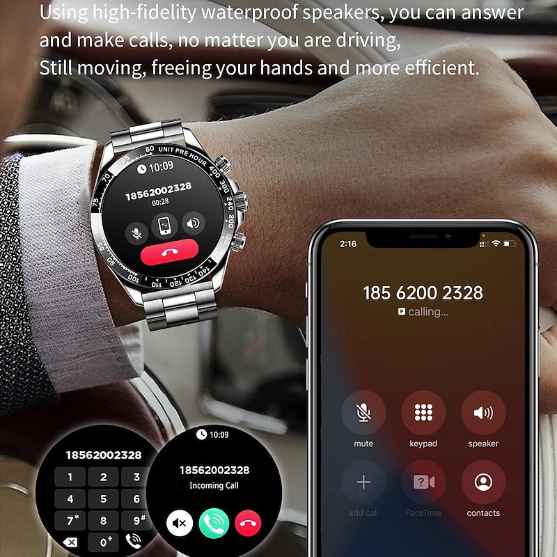 696 AK63 Smart Watch 1.43 inch Smartwatch Fitness Running Watch Bluetooth ECG+PPG Pedometer Call Reminder Compatible with Android iOS Women Men Hands-Free Calls Message Reminder IP 67 46mm Watch Case4