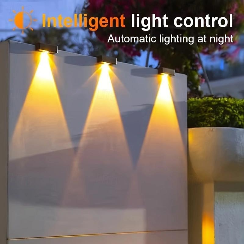4/8 Pcs High brightness solar waterproof wall lamp, courtyard garden fence decorative wall lamp