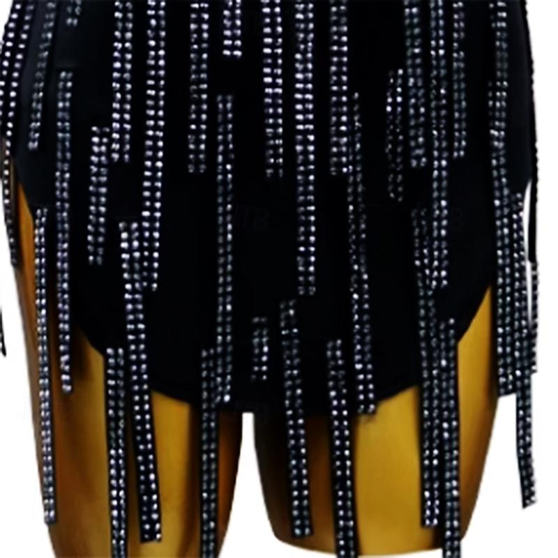 Latin Dance Exotic Dancewear Latin Salsa Dance Dress Crystals / Rhinestones Women's Performance Daily Wear Long Sleeve Spandex4