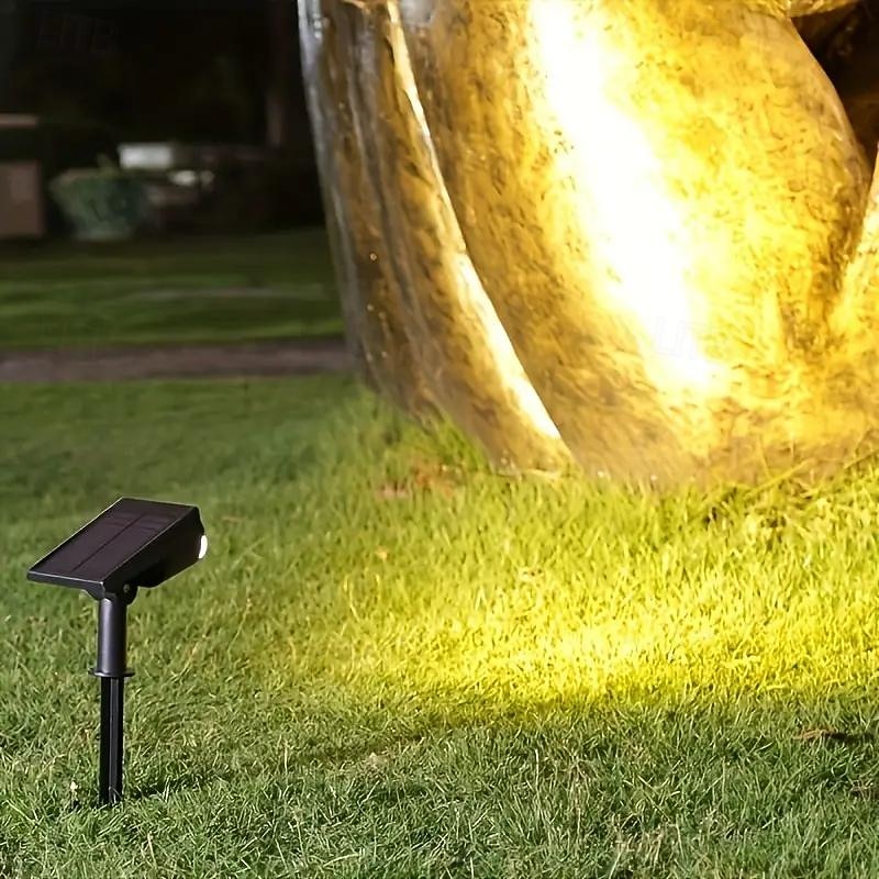 2/7LED Solar Spotlight Outdoor Waterproof Garden Courtyard Lawn Landscape Light Colorful RGB Lawn Light For Roadside Villa Park Garden Decor Light 1PC4