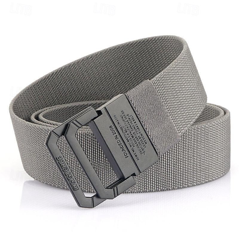 Men's Double-ring Buckle Belt Waist Belt Black Red Alloy Durable Adjustable Plain Outdoor Daily